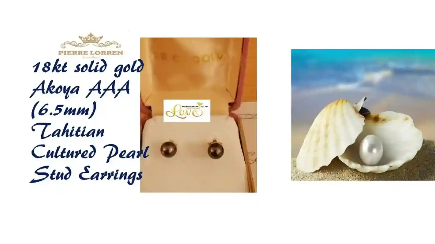 Natural White AKOYA AAA 18kt Solid GOLD South Sea Pearl stud Earrings Gift Japanese Pearls Akoya Bridal Shower Wedding Jewelry for her Wife 