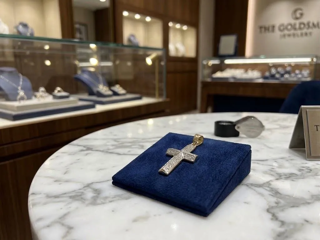 Solid 18k Gold Cross Natural Diamond Cross Pendant Diamond Cross Necklace Christian Crucifix Cross for Baptism Christening Confirmation 18kt