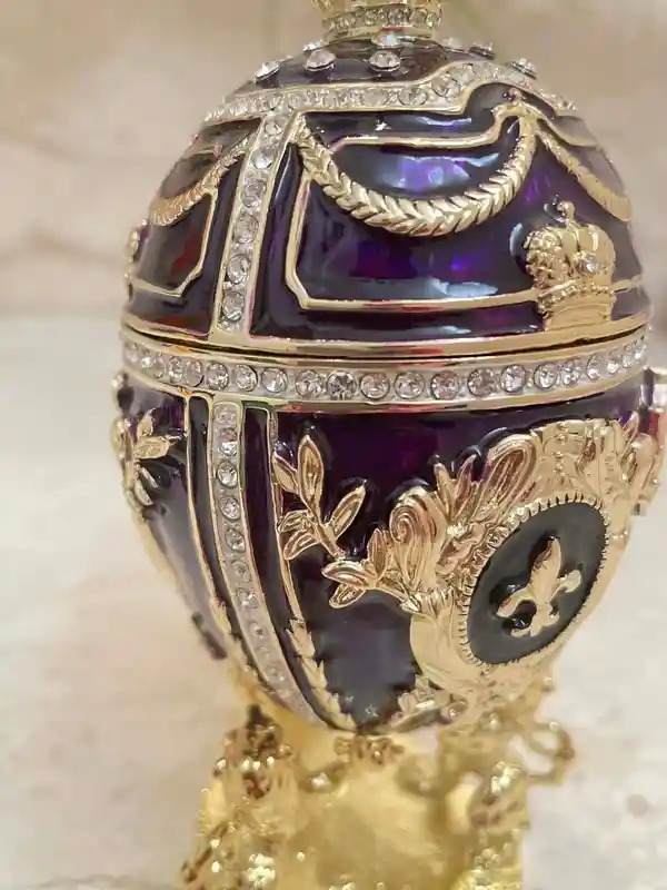 Exquisite 5* Faberge egg style Enamel Egg Graduation gift for Son Faberge egg Special Keepsake Grad gift for men 24k Birthday present 5ct 