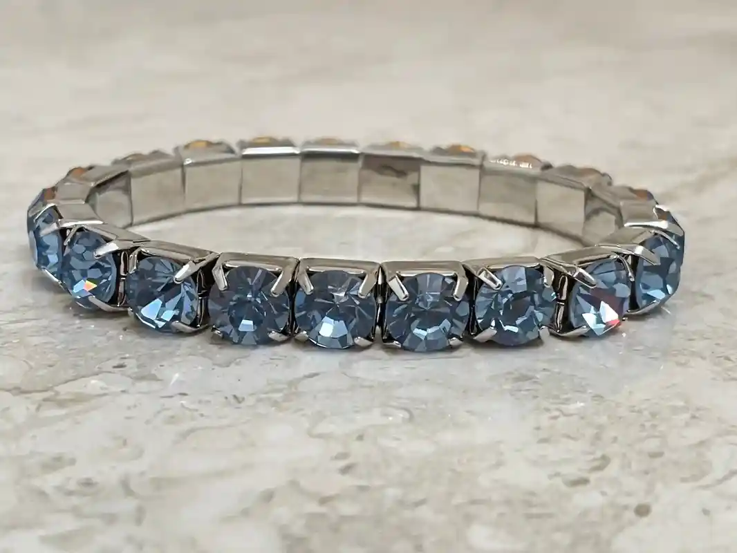 Blue Topaz Bracelet - Tennis Bracelet - Silver Gemstone Bracelet - Blue Topaz Jewelry - Birthstone bracelet - Dainty Bracelet - Gift for her 