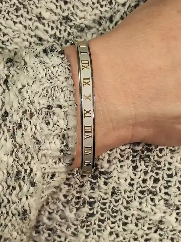 Roman Numeral Bracelet 24k GOLD/Silver Bangle Bracelet for women/Roman Numeral Jewelry/Roman Numberal Bracelet Bangle/Bracelet for Birthdays