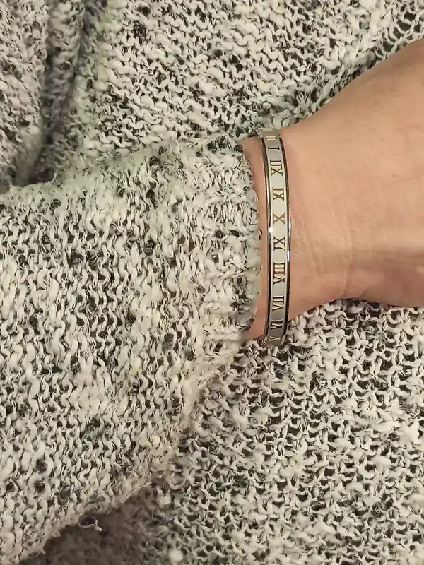 Roman Numeral Bracelet 24k GOLD/Silver Bangle Bracelet for women/Roman Numeral Jewelry/Roman Numberal Bracelet Bangle/Bracelet for Birthdays 