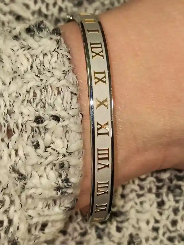 Roman Numeral Bracelet 24k GOLD/Silver Bangle Bracelet for women/Roman Numeral Jewelry/Roman Numberal Bracelet Bangle/Bracelet for Birthdays 