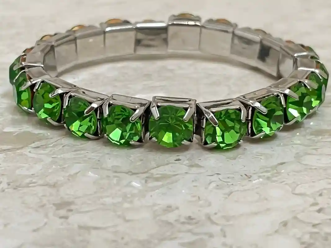 Peridot Bracelet Tennis Bracelet, Silver Peridot August Birthstone Silver Bracelet Peridot Jewelry Birthday Bracelet Engagement gift for her 