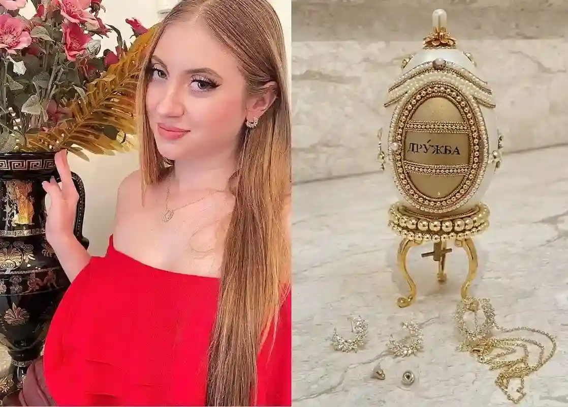 ONE Of A KIND Faberge Egg Jewelry Box Daughter Wedding Day Gifts Collectible Item Swarovski Handset Faberge Egg style Natural HANDCARVED Egg 