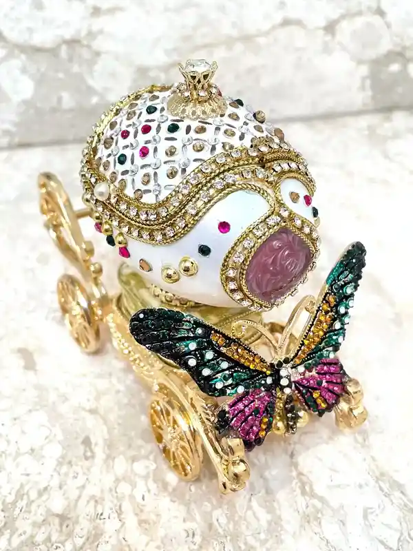 ONE OF A KIND - Faberge-Style egg -Faberge musical egg - Faberge Ornament - Faberge Trinket box - Faberge Antique - Faberge egg Easter Gift - 