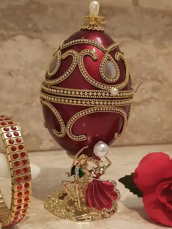 FABERGE-Style Egg Music Box,Unique mom gift,Couples gift,Engagement gift for fiance,Housewarming gift,Unique gift for wife,1st wedding gift idea 