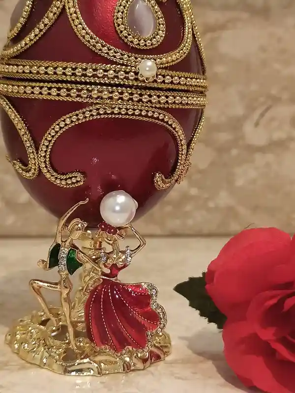 FABERGE-Style Egg Music Box,Unique mom gift,Couples gift,Engagement gift for fiance,Housewarming gift,Unique gift for wife,1st wedding gift idea 