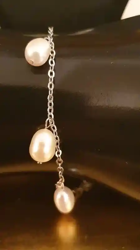 Pearl Set Solid Sterling silver 925 Yoshika Original Pearls White Gold Rhodium Plated HAND MADE SET Necklace Earrings & Bracelet 