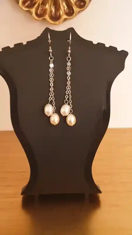 Pearl Set Solid Sterling silver 925 Yoshika Original Pearls White Gold Rhodium Plated HAND MADE SET Necklace Earrings & Bracelet 