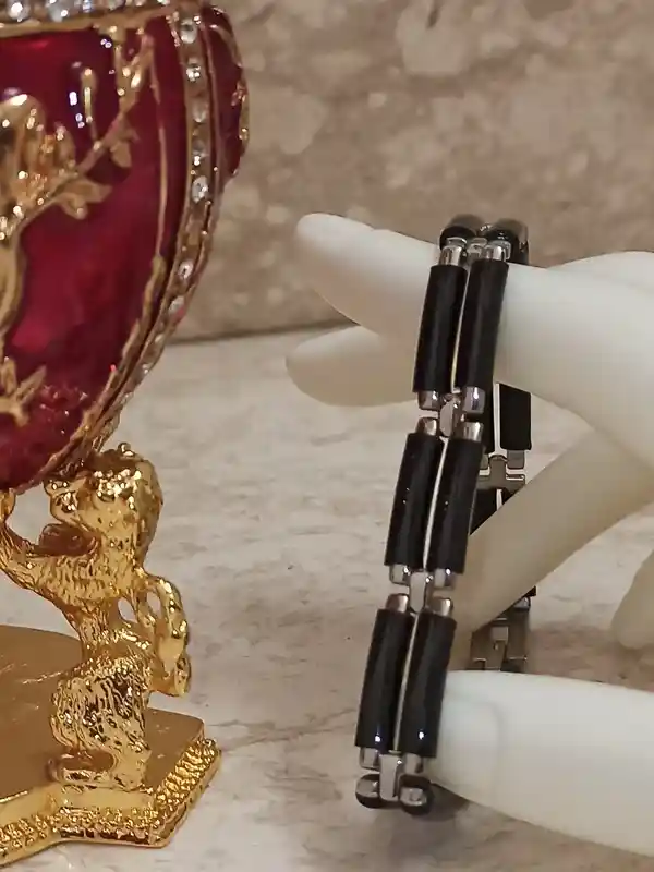 Easter day presents for Son Men Easter gift Daddy Brother Lion Ornament FABERGE egg Trinket 24k GOLD 4CT Swarovski DIAMOND & Silver Bracelet 