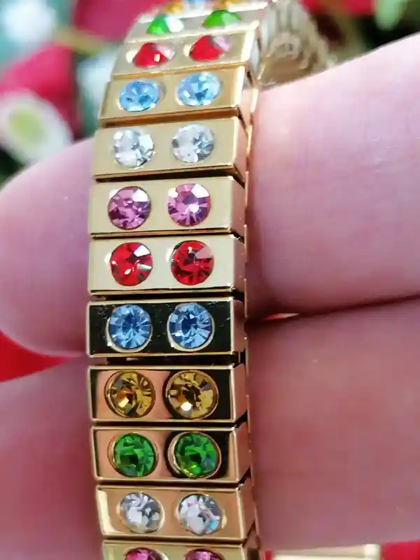 Multi Gemstone bracelet Rainbow Jewelry 24k GOLD plated and Silver bangle bracelet/Rainbow Multi Gem Crystal Bracelet Colorful Handmade gift 