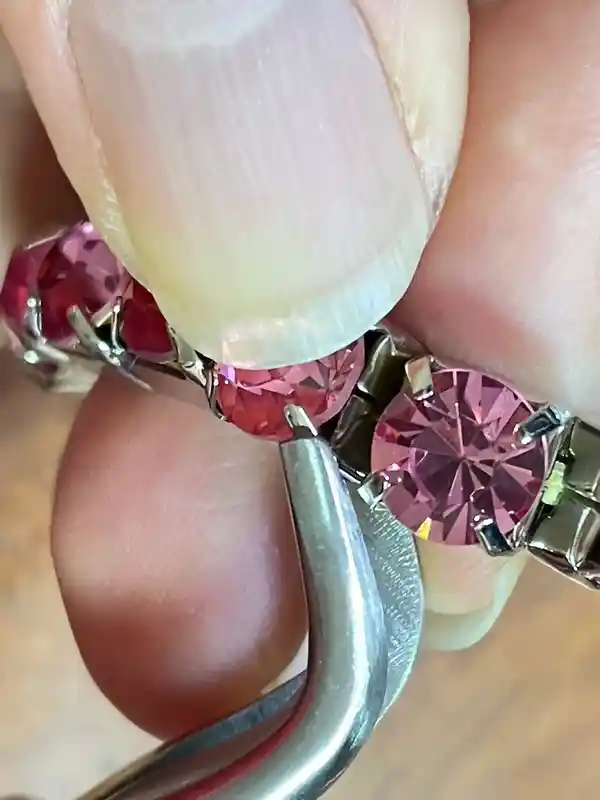 Handmade Pink Topaz Bracelet Tennis Bracelet Birthstone Jewelry Pink Stone Bracelet Topaz Bracelet Gift for her Birthday Prom Grad Bracelet 