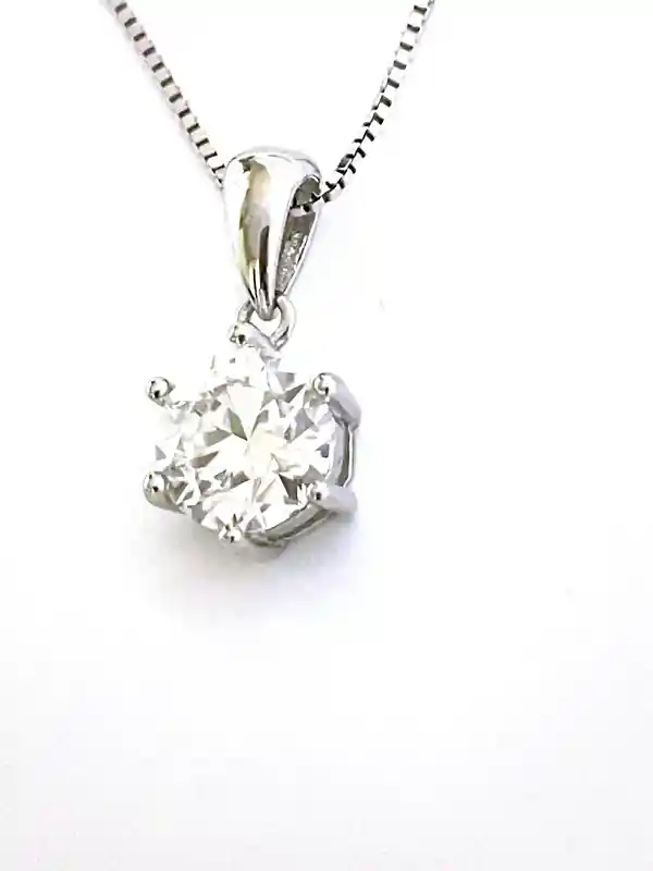 2 Carat Diamond Jewelry Round Diamond Solitaire Necklace Certified Floating Diamond Round Solitaire Bridal Necklace Birthday gift for her 