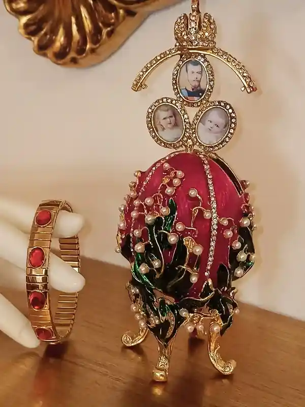 Her Easter Gift EXQUISITE Ornament Easter present Faberge 24k GOLD 