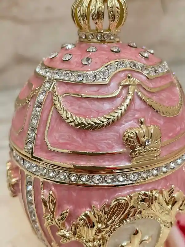 Exquisite 5 Star Faberge egg HANDPAINTED Imperial Faberge egg style 24kGOLD Swarovsk egg Valentine's day Girlfriend gift for Her Graduation 