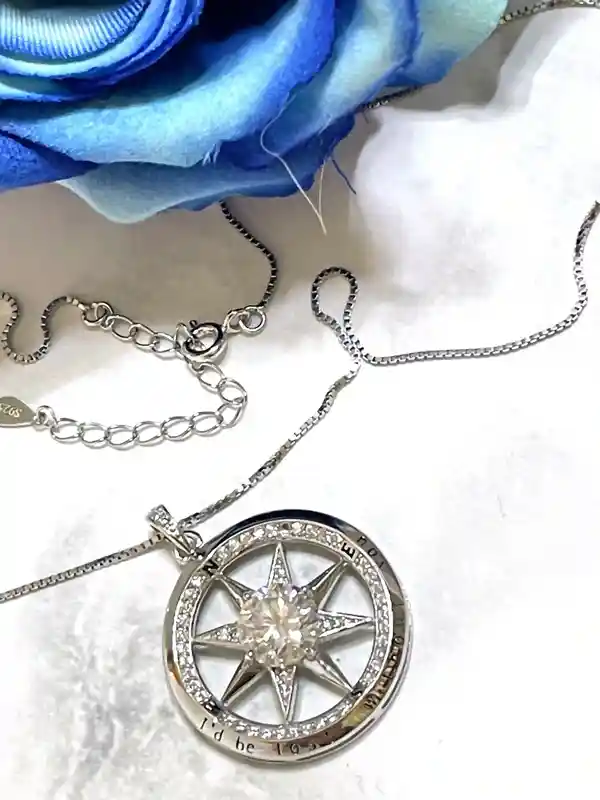 3.5ctw 2 carat Diamond Necklace Compass Pendant Necklace Compass Necklace Statement Jewelry Lost Without You Diamond Jewelry White Gold 
