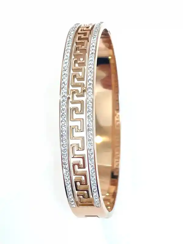 10mm Rose Gold Meander Bracelet Greek Key Jewelry Bangle Bracelet Ancient Greek Key Bracelet Greek Jewellery Her Graduation SUCCESS INFINITY 