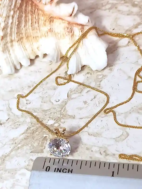 3.5CT Diamond Necklace SET for Women SOLID 18K GOLD Jewellery Handmade Diamond Solitaire Pendant Necklace Earrings Christmas Gift 18