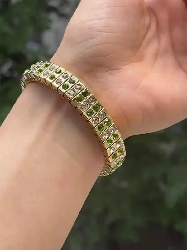 24k GOLD Peridot Bracelet Birthday Gift August Birthstone HANDMADE Jewellery Bracelet Gift for Women Bridesmaid Wedding Party Bracelet 2ct 