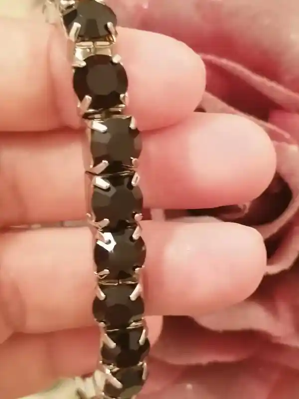 Grief Mourning bracelet mom granddaughter Onyx Black HANDMADE 18K GOLD Swarovsk Crystal Sympathy Bereavement Condolence Her bracelet Jewelry 