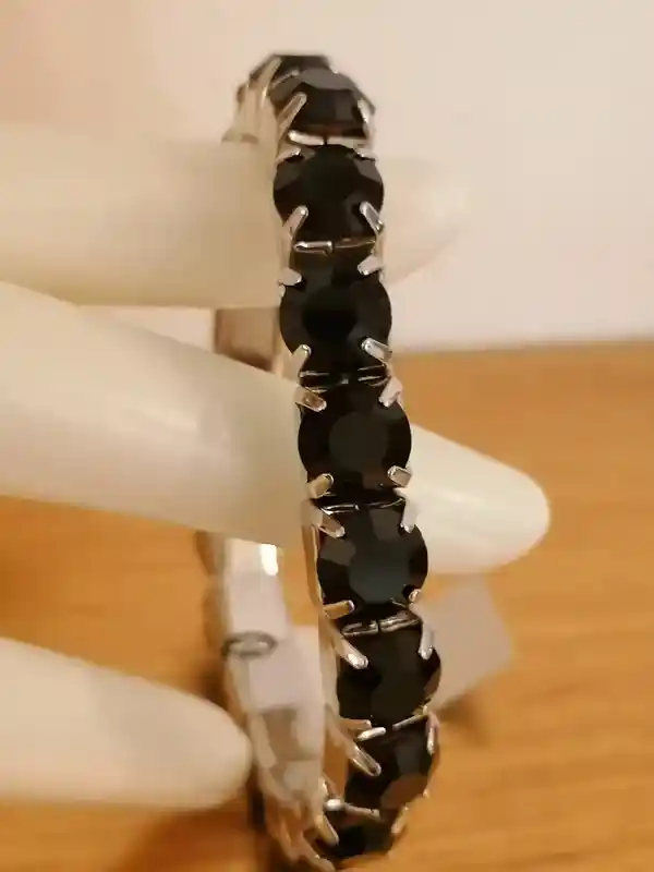 Grief Mourning bracelet mom granddaughter Onyx Black HANDMADE 18K GOLD Swarovsk Crystal Sympathy Bereavement Condolence Her bracelet Jewelry 