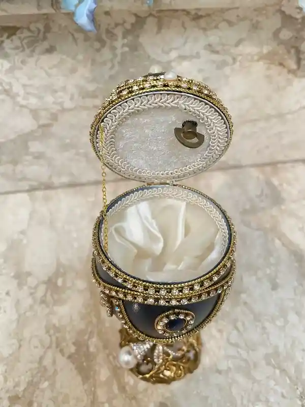 2002 - Faberge egg style ONE ofa KIND Imperial Faberge Egg Ornament Faberge Egg Easter Egg Imperial Collection Musical Faberge egg Birthday 