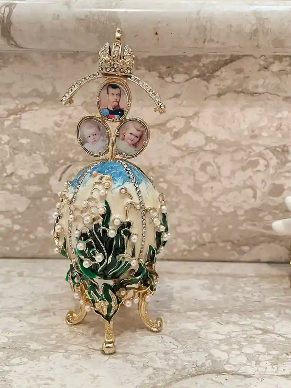 Faberge-Style Egg 1898 present Handmade Faberge eggs Style Newly Engaged Gift 24kGold Swarovski Handset Couple present Unique Wedding 