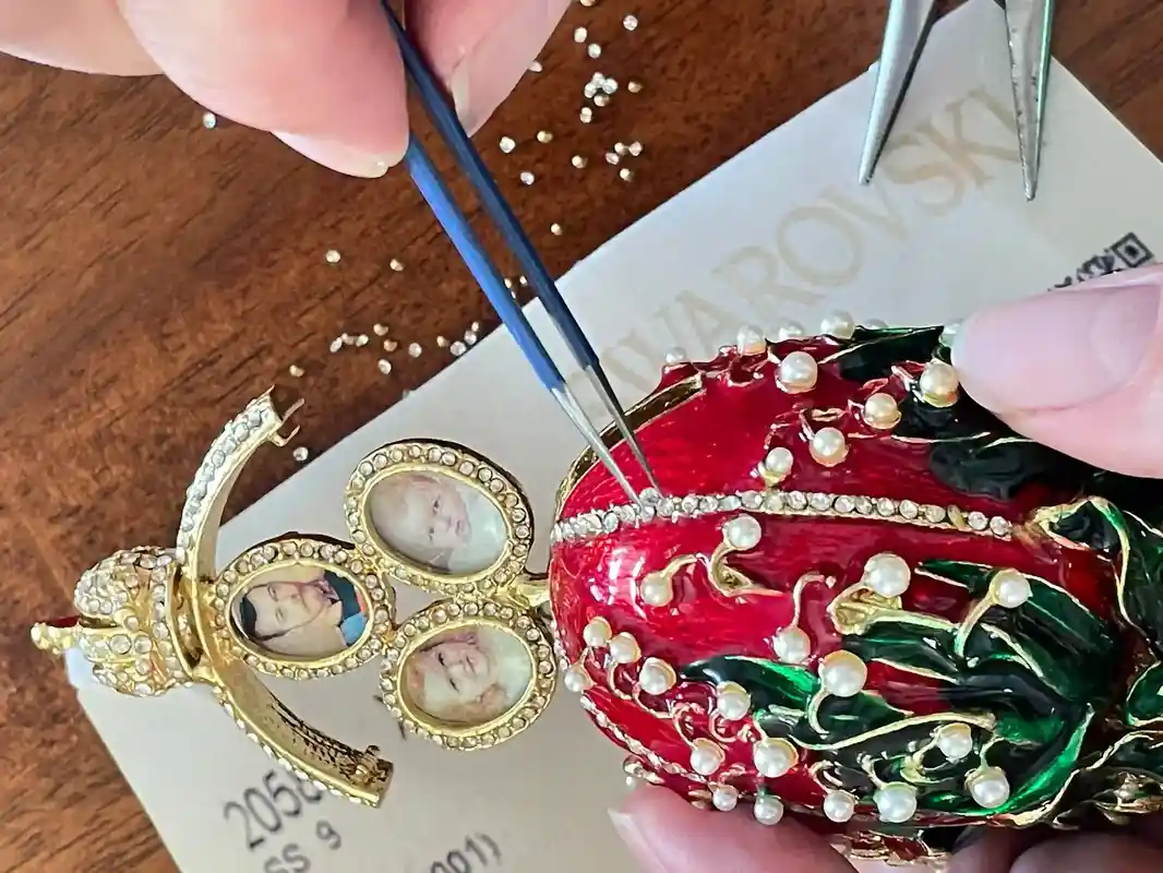 Foto frame Faberge Egg Antique Faberge Egg style Bridal Shower Gift for Bride tobe Faberge egg Jewelry Necklace Gold Wedding Gift Marriage 