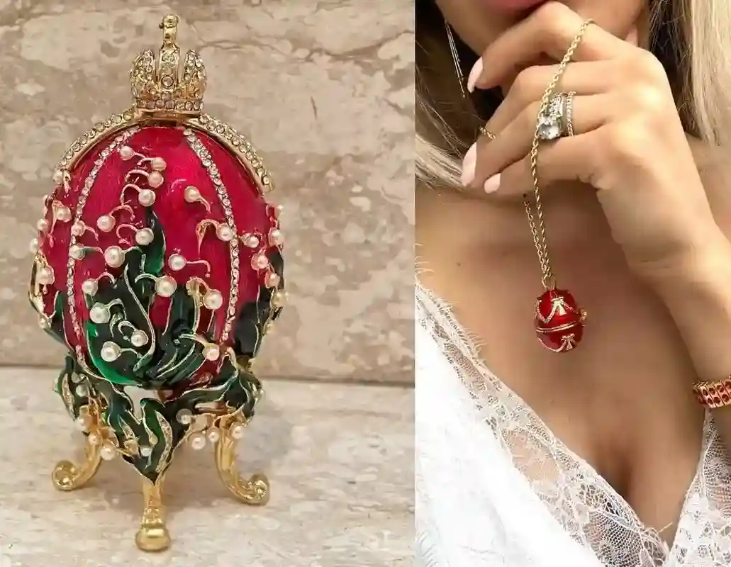 Foto frame Faberge Egg Antique Faberge Egg style Bridal Shower Gift for Bride tobe Faberge egg Jewelry Necklace Gold Wedding Gift Marriage 