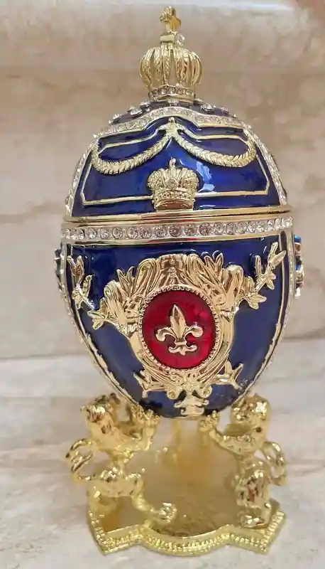 Something Blue Bridal Shower Fabrege Egg Decor Faberge egg 300 Swarovski Diamonds HANDSET 24KGOLD Faberge egg Couple Wedding gift Home decor 