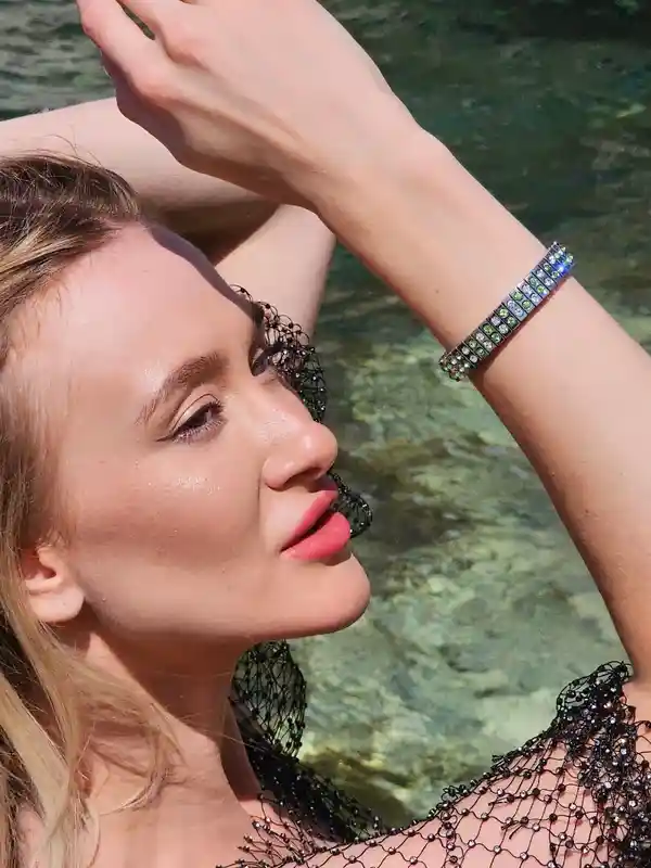 Peridot Diamond Bracelet Peridot Jewelry Green Jewellery Friendship Bracelet August Birthstone gift for her Birthday 96 Swarovski Gem 5ct tw 