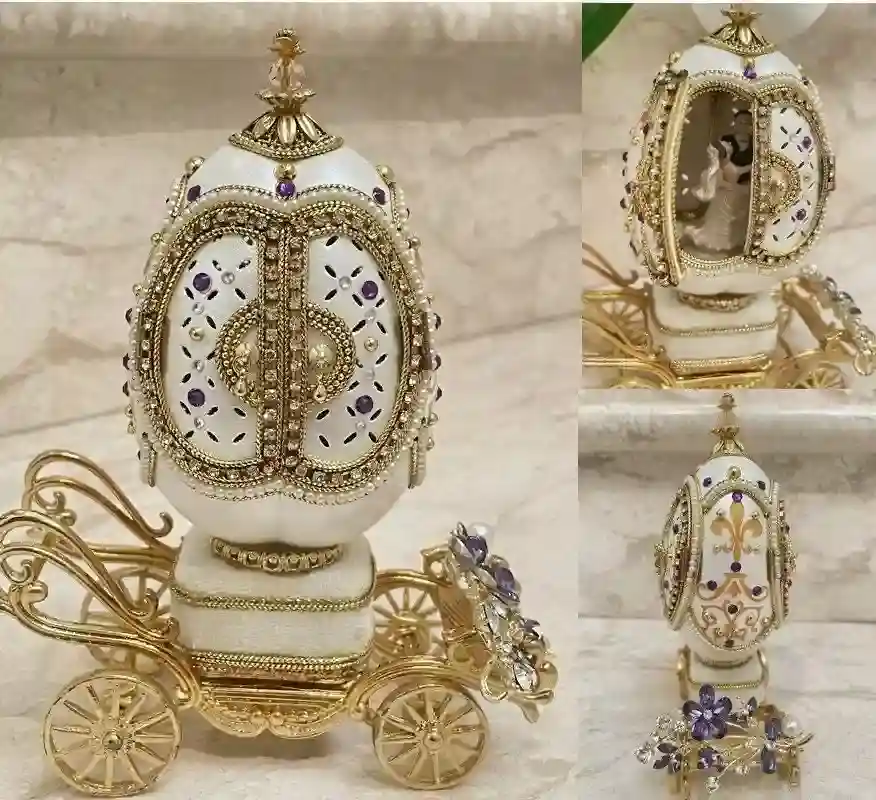 1993 Faberge-Style Egg Music Luxury Jewelry Box Engagement present Faberge Egg Ornament 30th Parents Anniversary Couple Wedding gift 30th Birthday 