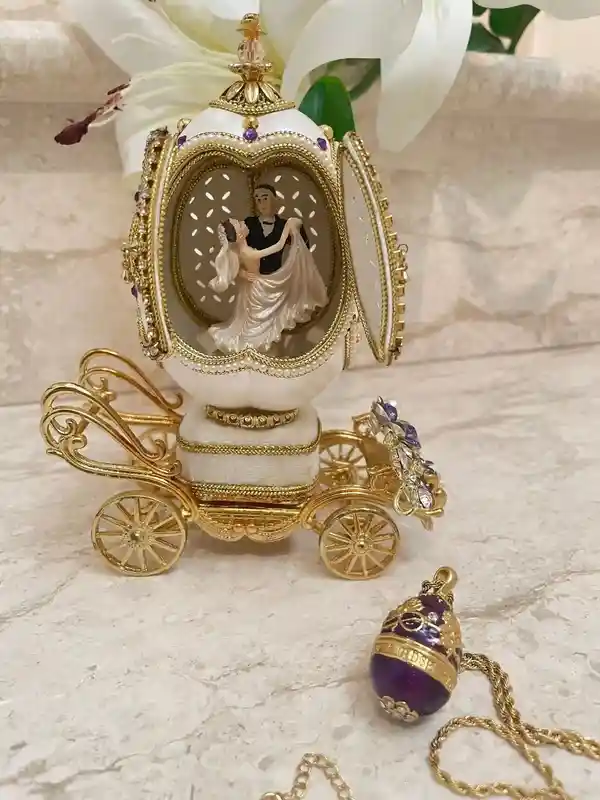 1993 Faberge-Style Egg Music Luxury Jewelry Box Engagement present Faberge Egg Ornament 30th Parents Anniversary Couple Wedding gift 30th Birthday 