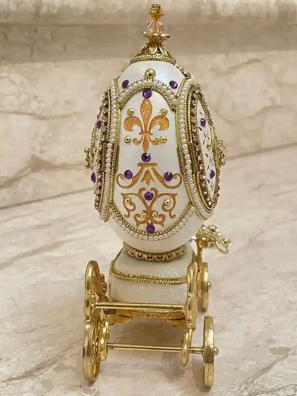 1993 Faberge-Style Egg Music Luxury Jewelry Box Engagement present Faberge Egg Ornament 30th Parents Anniversary Couple Wedding gift 30th Birthday 