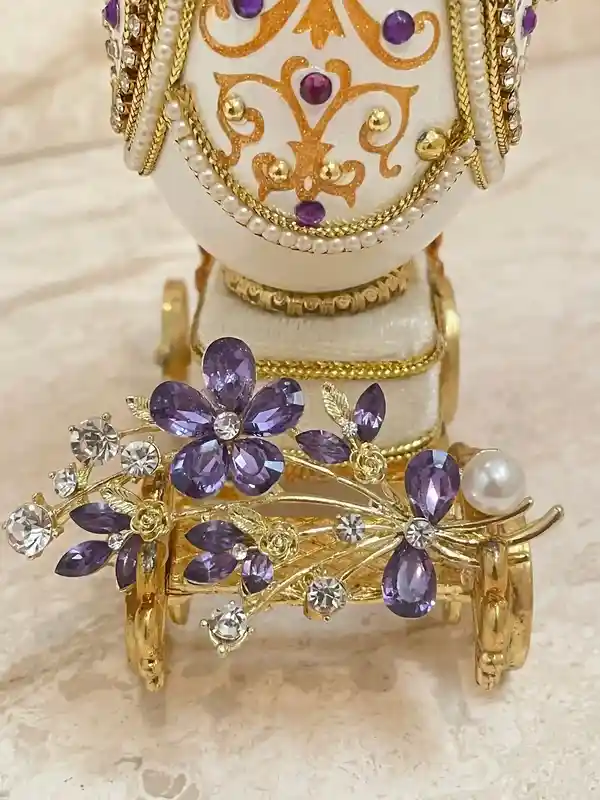 1993 Faberge-Style Egg Music Luxury Jewelry Box Engagement present Faberge Egg Ornament 30th Parents Anniversary Couple Wedding gift 30th Birthday 