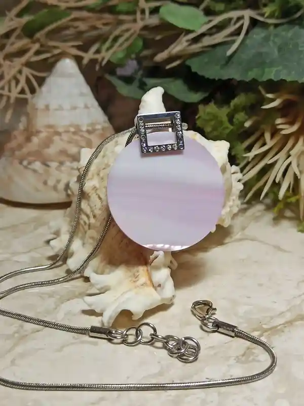 Silver Mother of Pearl Swarovski Necklace Pendant Jewelry/Pink Jewelry Mother of Pearl Necklace Pendant/Silver Necklace Gemstone Jewelry Her 