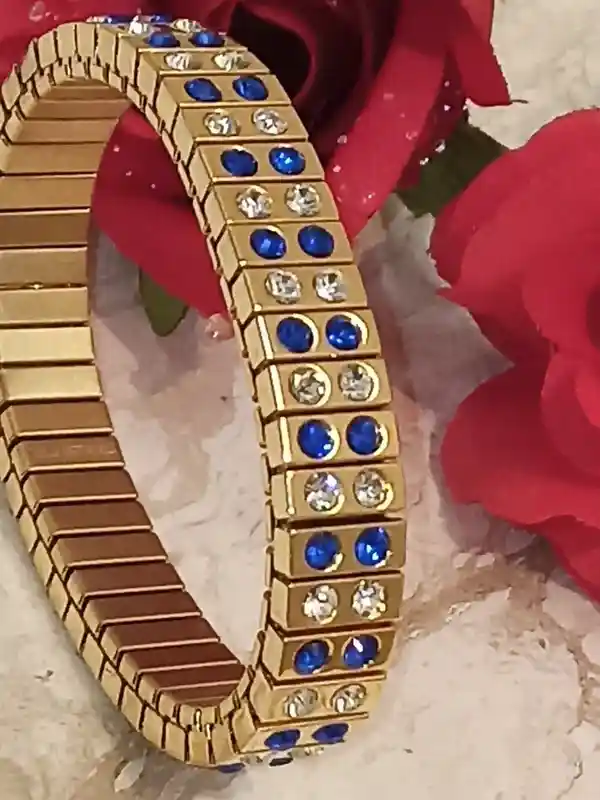 Sapphire Bracelet Blue, Wedding Jewelry, Bridesmaid Bracelet, Blue Gifts for Bride, Blue Swarovski Crystal Bracelet, 24k Gold, HANDMADE, cz 