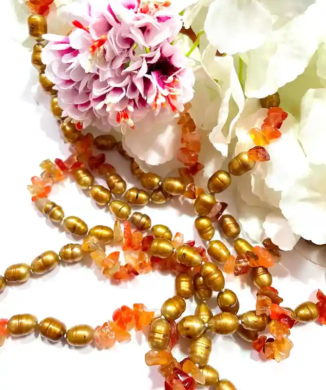 Superb AKOYA Cultured Bronze Pearl Necklace - GOLD Pearl Necklace - HANDKNOTTED Necklace - Daughter Graduation gift for her - 62 inches 