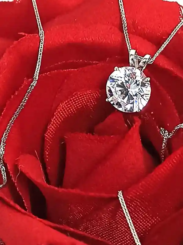 18ct Gold Lab Diamond Jewelry Diamond Pendant 8mm SOLID 18k White GOLD Diamond Necklace 18