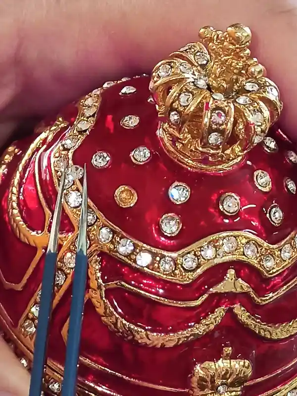 Coronation Lion Faberge Egg trinket box 24kt GOLD/Faberge Collectibles/Faberge egg Ornament/ Faberge Egg Jewelry Boxes/Faberge egg Style 