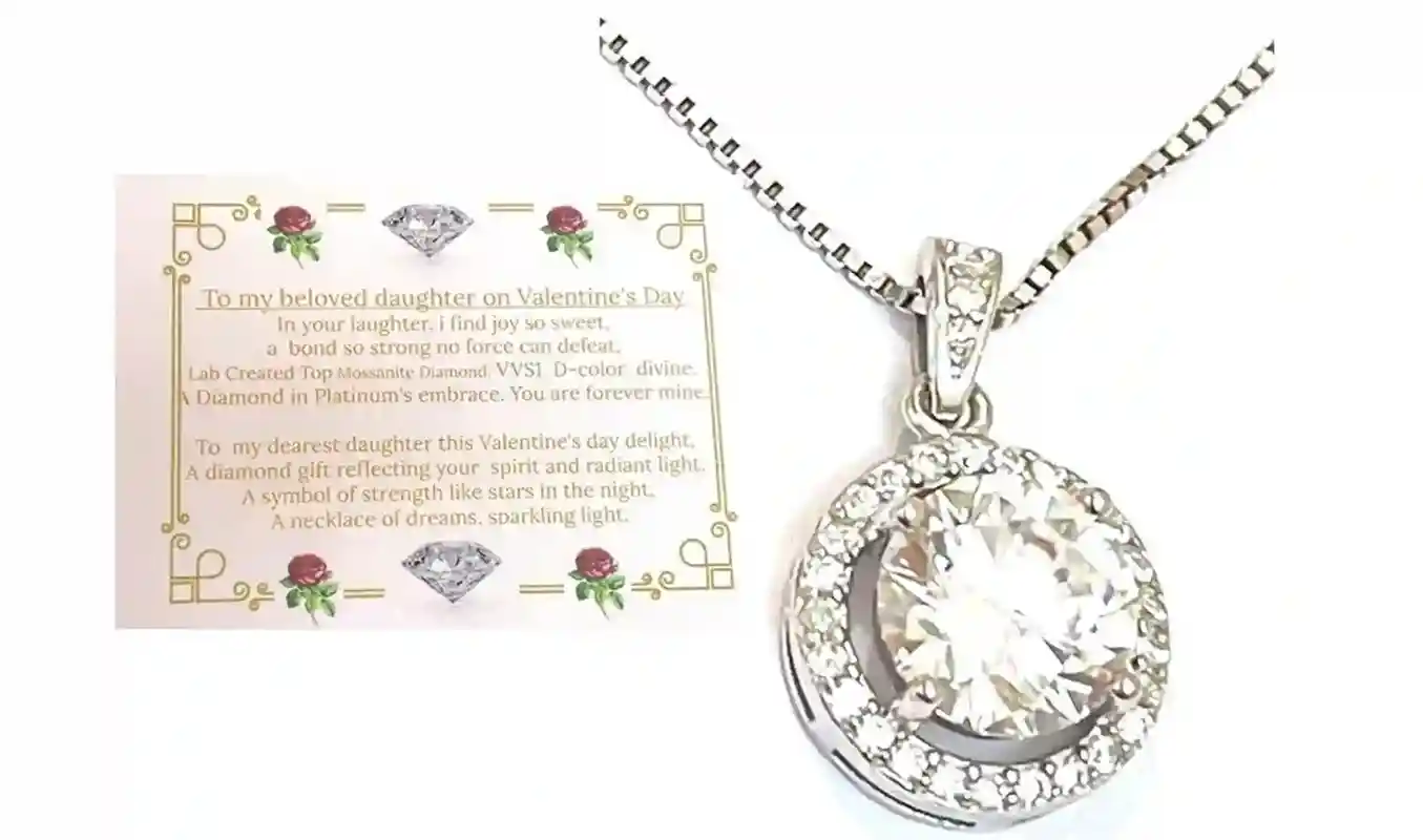 2.2 ct Valentine's Day Gift for Daughter Diamonds Solitaire Pendant Fine Jewelry Diamond Solitaire Round Cut diamond Valentines Day present 