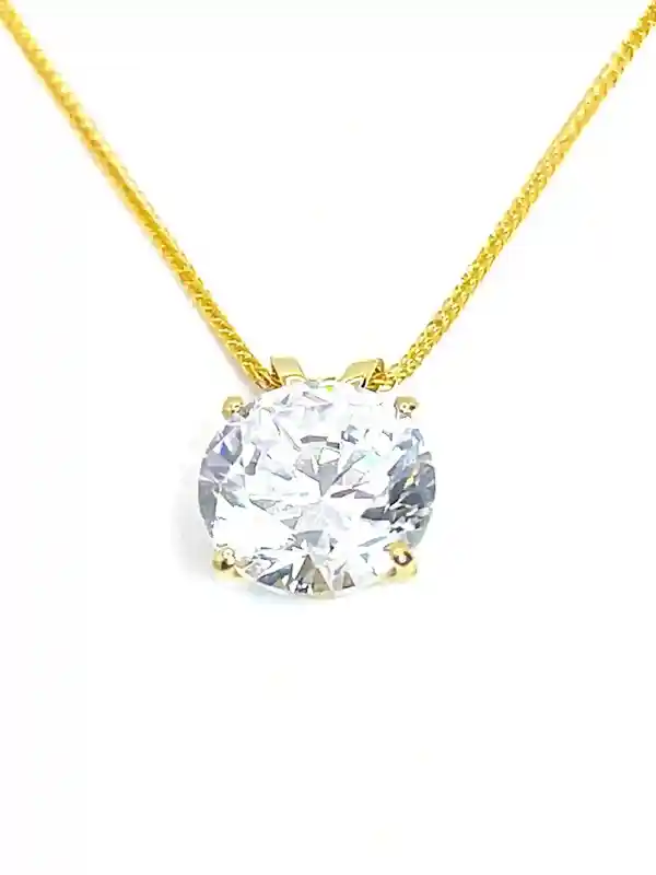 1.5ct Diamond Solitaire Necklace SOLID 18k GOLD BRILLIANT Cut Diamond Necklace 18