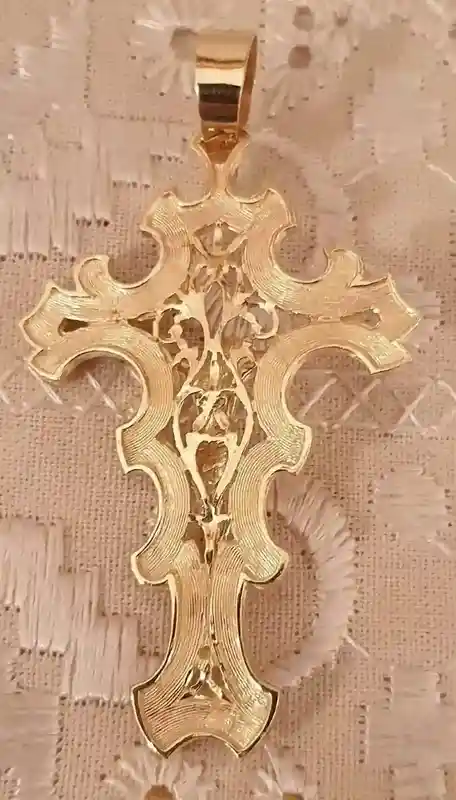 X-Large 18k SOLID GOLD Cross Crucifix Pendant Solid Gold Crucifix Yellow Gold Cross Jesus Crucifix Cross Pendant Christian Religious Jewelry 