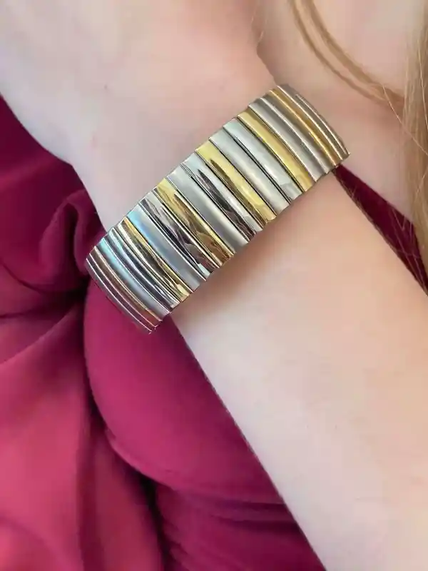 ONE of a kind Italian jewelry for women Silver Italian gold bracelet gift for her Yellow gold Silver Handmade Jewellery Vintage bracelet .9