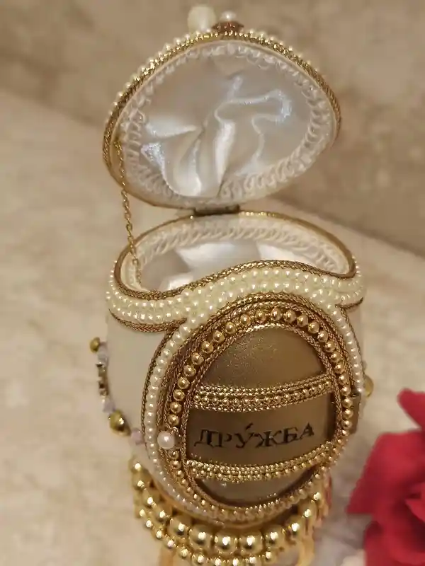 Famous Faberge style egg Wreath Ornament MUSIC Jewelry Box Gift 1996 ONLYONEOF Collectors Jewelry box DESIGNER Faberge egg 24kGold 