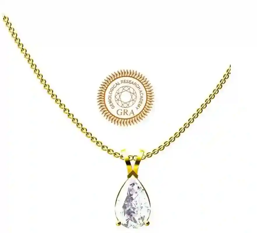 2ct GIA Certified Diamond Jewelry, 18k Yellow Gold Diamond Necklace , Diamond Wedding Necklace, Bridal Diamond Necklace, Engagement Necklace 