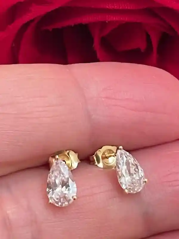 1.5 carat Pear Diamond Earrings SOLID 18k YELLOW Gold Earrings Diamond Jewelry Teardrop Earrings Diamond Stud Earring Fine Jewelry Valentine 