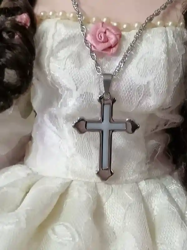 Silver Cross Pendant NECKLACE /Religious Cross Christian gifts for women Pendant Necklace Jewelry for her HANDMADE/Chain 16