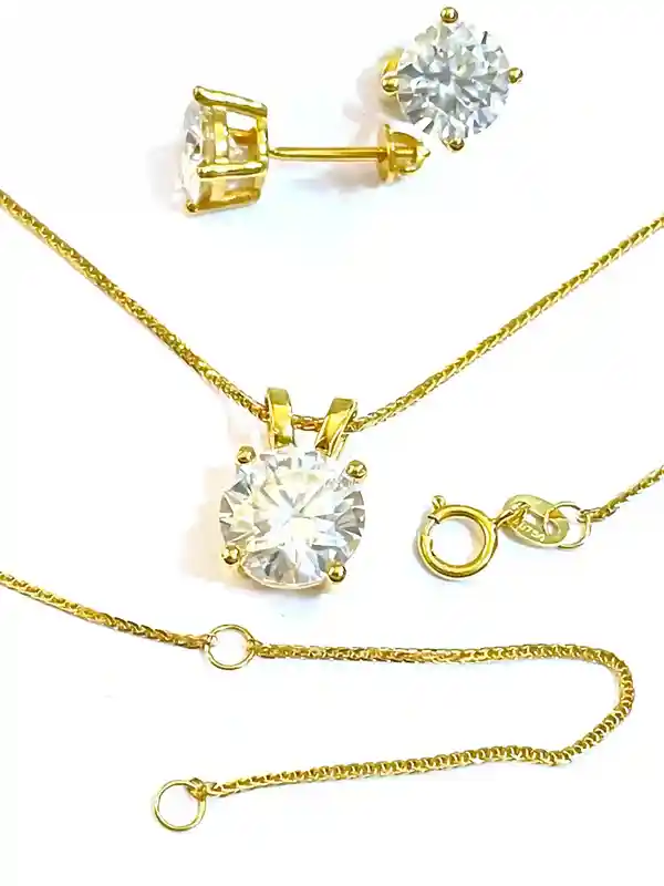 4ct Certified SOLID 18k Gold Diamond Jewelry SET - Diamond Neckless 18